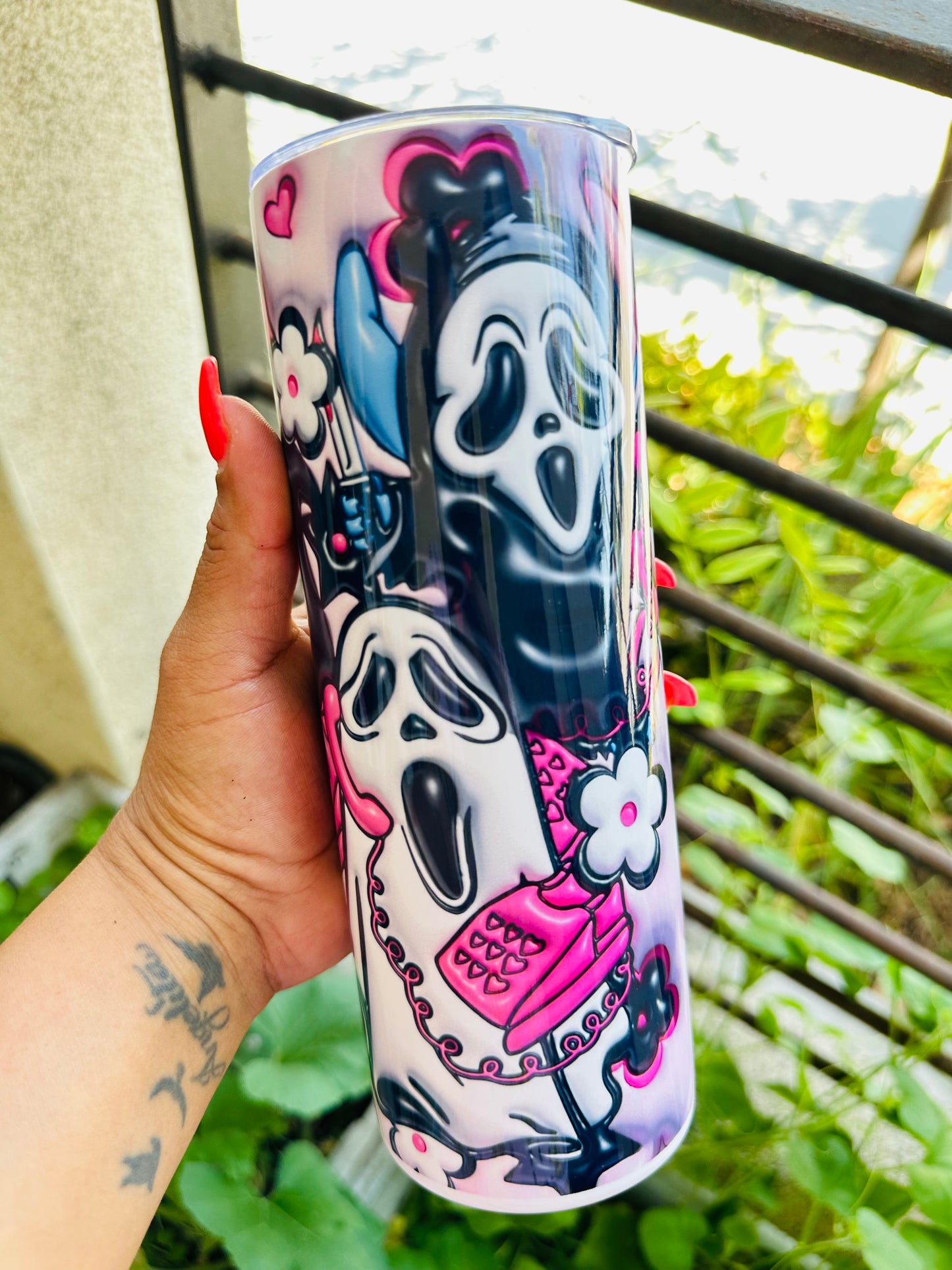 Ghostface Trio Hearts Tumbler