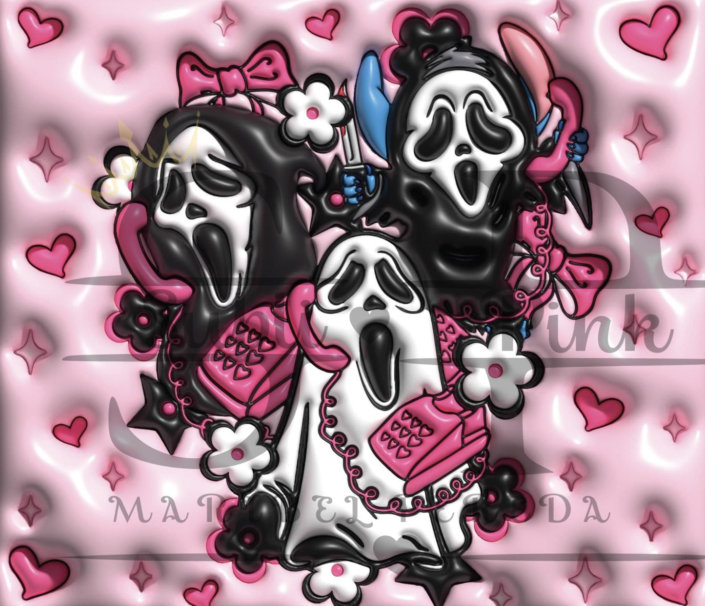 Ghostface Trio Hearts Tumbler