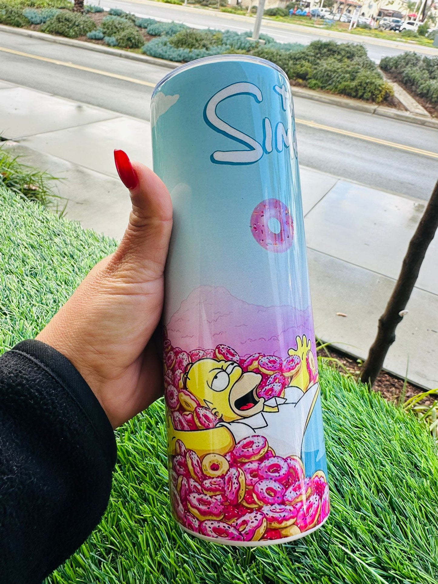 Homer Pink Donuts Tumbler